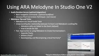 Studio One Melodyne Training (Part 1)