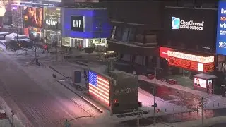 Live: View of snow-covered Time Square as winter storm grips much of U.S.
