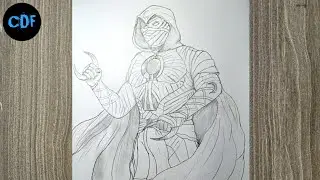 How To Draw Moon Knight | Tutorial & Timelapse | Charan Drawing Field
