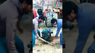 how to start diesel engine start with tractor tire 😱😱