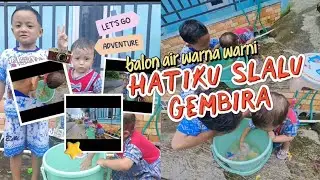 Lagu anak hatiku senang gembira sambil bermain balon pecah air kecil kecil🤩
