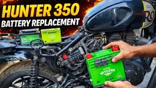 Hunter 350 Battery Check & New Battery Installation at Home and checking with multimeter🔋⚡💯
