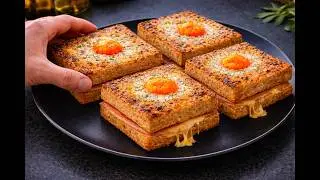 One is crispy egg and cheese toast 🤩and the other is butter and garlic toast! breakfast in 5 minutes