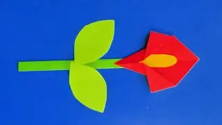 Оригами цветок 🌺 Как сделать цветок из бумаги оригами 🌸