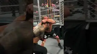 Brock Lesnar Throws Roman Reigns On The Steel Cage  At WWE Survivor Series Mens War Games