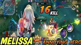 16 Kill Broken Needle!! Melissa Best Build & Emblem~Top 1 Global Melissa #mobilelegends #melissa