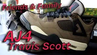 (Друзья и семья) Трэвис Скотт Air Jordan 4 &mdash; коричневые/оливковые // Обзор