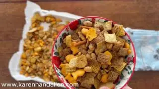 Savory, Crunchy, Slightly Spicy Snack Mix Recipe