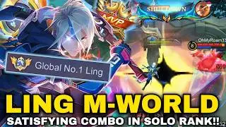 LING M-WORLD SATISFYING COMBO IN SOLO RANK!! LING FASTHAND GAMEPLAY USING THE HARDEST SKIN M-WORLD
