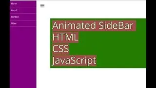 Animated SideBar | HTML|CSS|JavaScript