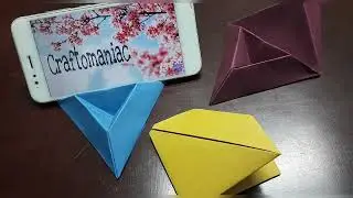 DIY Pocket PHONE stand // paper phone holder // origami phone holder// #craftomaniac #phoneholder