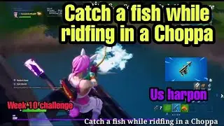 Catch a fish while riding in a Choppa (Fortnite midas week 10 challenge)