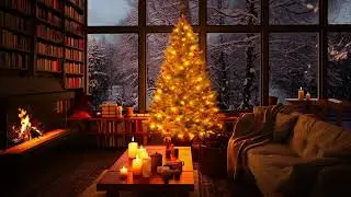 🎅🏼 Cozy Winter Cabin Ambience🎄Deep Sleep with Blizzard and Fireplace Sounds