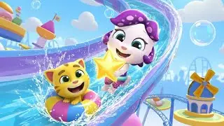 Talking Tom Blast Park Mermaid Angela vs Roy Raccoon Gameplay Android ios 