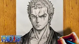 How to Draw Roronoa Zoro ⚔️ | One Piece Anime Drawing Tutorial (Step by Step)