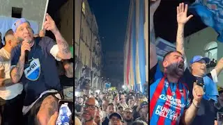 🥳 FESTA SCUDETTO ULTRAS NAPOLI in centro 😍 immagini da brividi, Clementino show! 🥹💙🌋