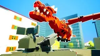 LEGO DRAGON DESTROYED BY GIANT ANTI AIR TOY CANNON! - Brick Rigs Workshop Creations Gameplay