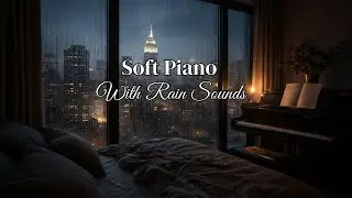 Night Piano Music with Rain Sounds Live for Deep Sleep and Stress Relief