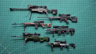 6 One Sixth Sniper Rifle Model Review SVD AWM M14 DSR-1 PSG-1 TAC.50 Small Scale