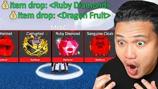 i rolled 100 RED GACHA To Get ALL Items In Blox Fruits