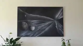 Spray paint art space: black and white galaxy painting: sprayingthecosmos