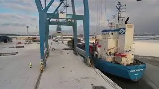 CM 160 loading at Port of Turku (Drone)