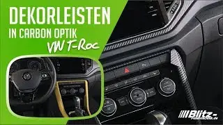 VW T-Roc Dekorleisten Folierung mit Carbon Folie ohne Demontage - Blitz Folientechnik NRW