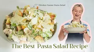 Салат &laquo;Цезарь&raquo; с курицей и пастой в сливочном соусе | Лучший рецепт салата с пастой 🍴