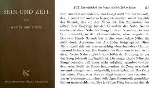 Heidegger | SEIN UND ZEIT | I. Abschnitt: Kapitel 3.C. | &sect; 22