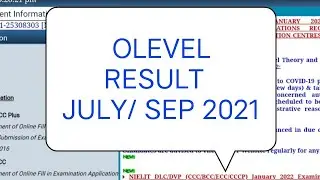 OLEVEL JULY 2021 RESULT DECLARED