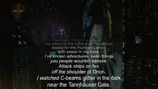 Replicant monologue from Blade Runner as a Star Wars -style text crawl made with Python