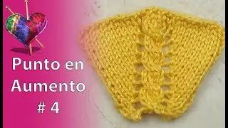 PUNTO en AUMENTO en DOS AGUJAS con TRENZA # 4