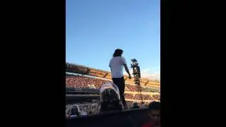 Harry spitting water at the beginning of Better Than Words - OTRAT Gothenburg 23.6.2015