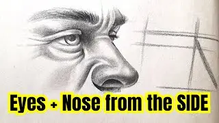 3/4 View Eyes & Nose Drawing | Shading + Structure Tips | Art Lesson
