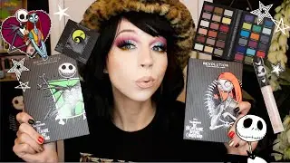 Nightmare Before Christmas x Makeup Revolution COLLECTION 🖤Review, Swatches & Tutorial 🎃💀