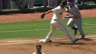 CHC@SF: MadBum gets out at first with a pirouette