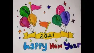 New Year Drawing|| Happy New Year 2021 || Mahreen Haider #newyearspecial