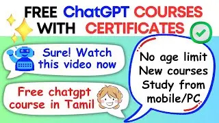 FREE CHATGPT COURSES WITH CERTIFICATES ✅ | CHATGPT FREE COURSES IN TAMIL POWERFUL LEARNING CHATGPT