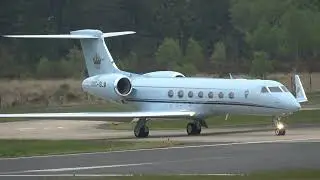 GULFSTREAM G550 A9C-SLM BAHRAIN ROYAL FLIGHT DEPARTING FARNBOROUGH - EGLF 27-4-2024