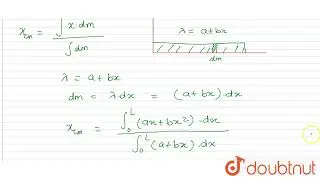 Find coordinates of mass center of a non-uniform rod of length L whose linear mass density lambd...