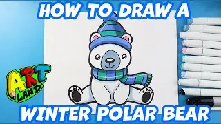 How to Draw a Cute Winter Polar Bear