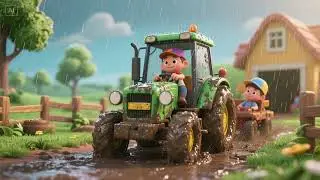 Rainy Ride for the Muddy Tractor | Weather & Farm Nursery Rhymes & Kids Songs
