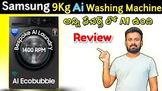 Samsung 9Kg AI EcoBubble Front Load Washing Machine Review Telugu | Smart Laundry with Wi-Fi Hygiene