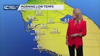 Cool morning Wednesday on the Gulf Coast as cold front nears