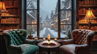 Snowy Night Coffee Shop Jazz with Piano and Fireplace Sounds for Overthinking Minds While Studying