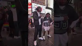 Govana & Ayetian vibing at Time Square