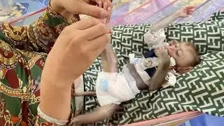 Cutie LIORA And Mom Happily Playing Together On Hammock Before Nap