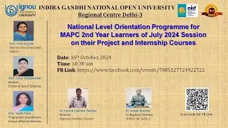 National Level Orientation Programme for MAPC Learners on their Project and Internship Courses