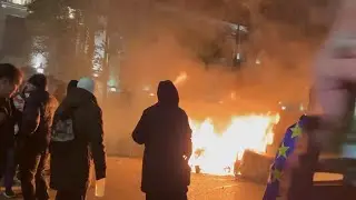 Georgian police make arrests while dispersing Tbilisi protest in response to suspension of EU talks