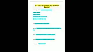 CPI Exam Questions and Answers Rated A721